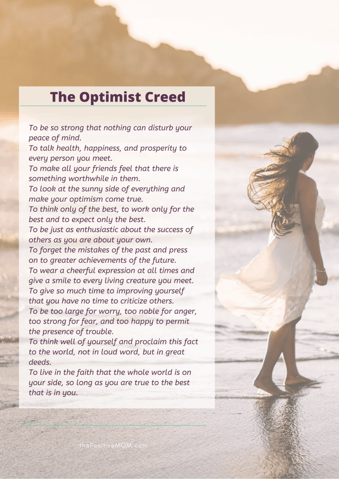 Unlock Your Positive Thinking With The Optimist Creed