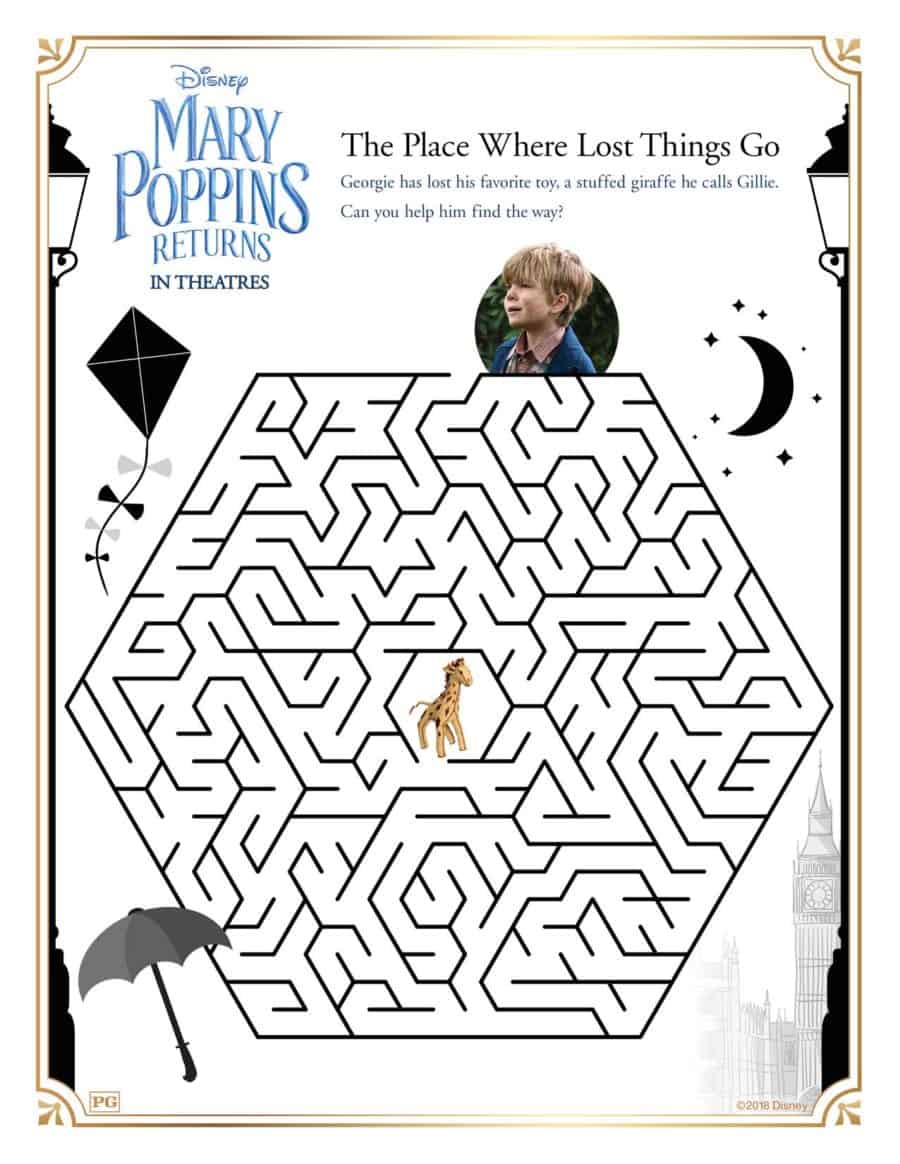 Free Mary Poppins Returns Printable Activity Sheets